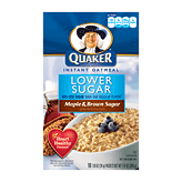 Quaker Lower Sugar 50% less sugar maple & brown sugar flavor instant oatmeal, 10-packets Picture